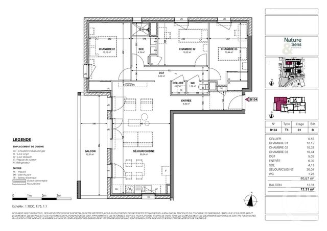 Appartement F4 à vendre - 4 pièces - 80.67 m2 - GAP - 05 - PROVENCE-ALPES-COTE-D-AZUR - Century 21 Habitat